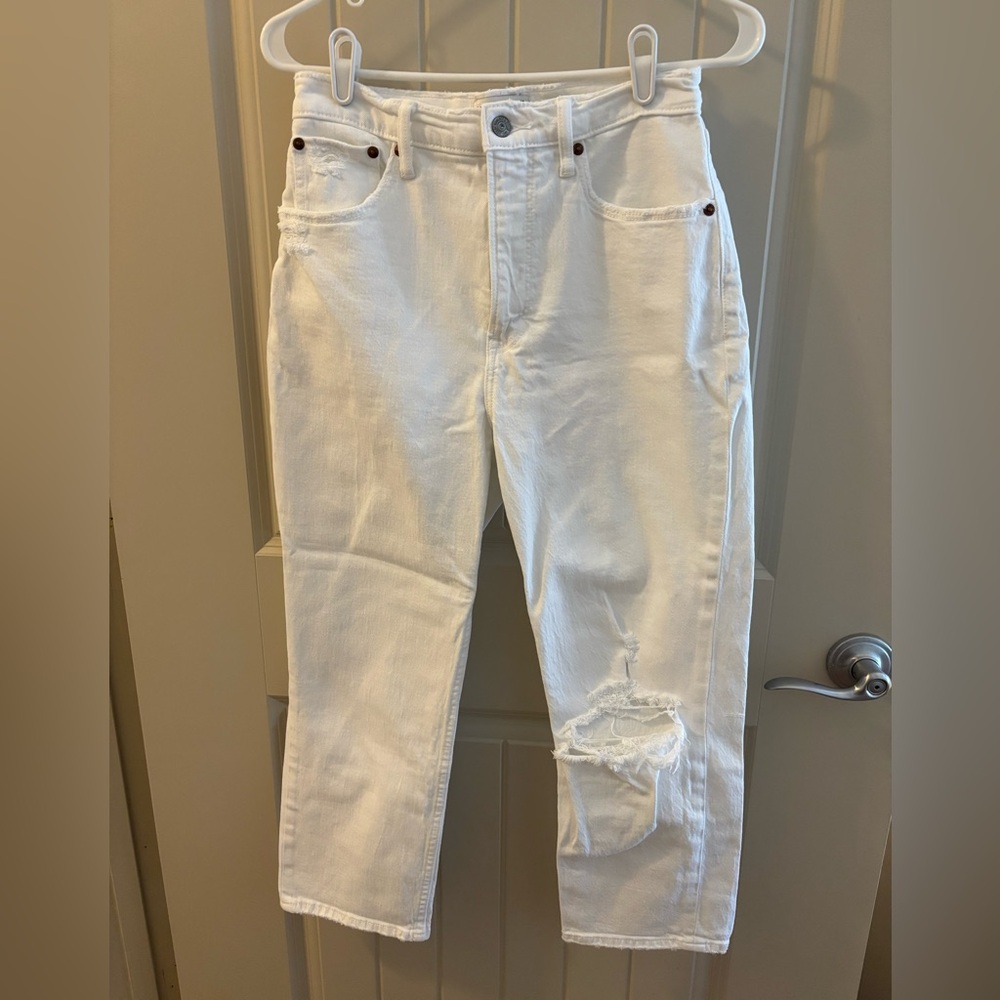 Abercrombie & Fitch Curve Love Ultra High Rise Ankle Straight Jean